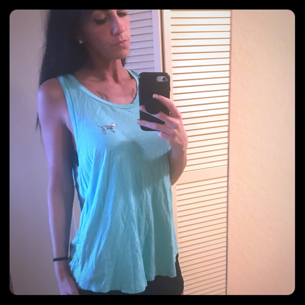 Pink turquoise tank top